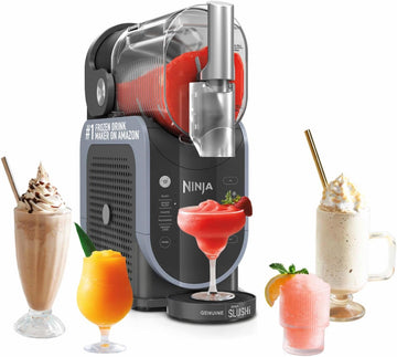 Ninja SLUSHi Frozen Drinks Maker, Create Slush, Frozen Cocktails, Frappé | Milkshakes & Frozen Juice, No Ice or Preperation Needed, WhisperChill Technology, 1.9l Capacity, Blue & Grey FS301UK